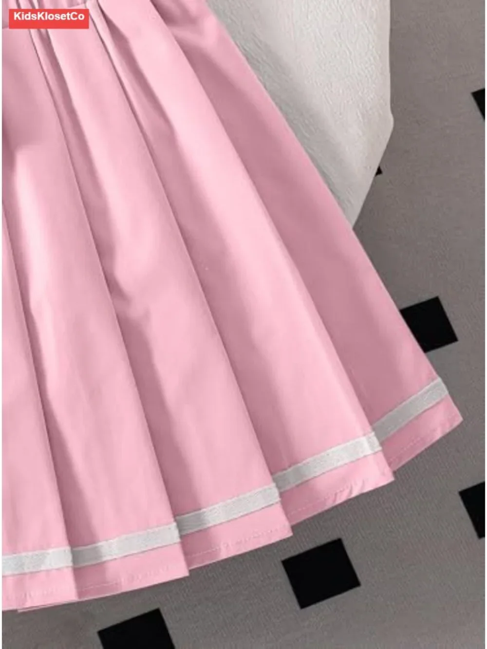 Girls Tennis Outfit Polo Shirt and Pleated Skirt Set